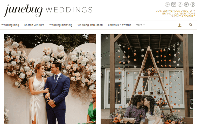 Junebug Wedding Types of Wedding Blogs Example