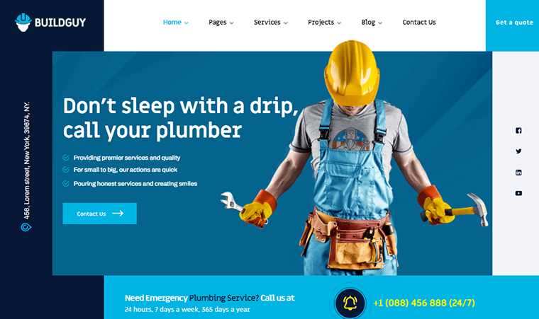 Buildguy Theme for Pluming and Repair Website
