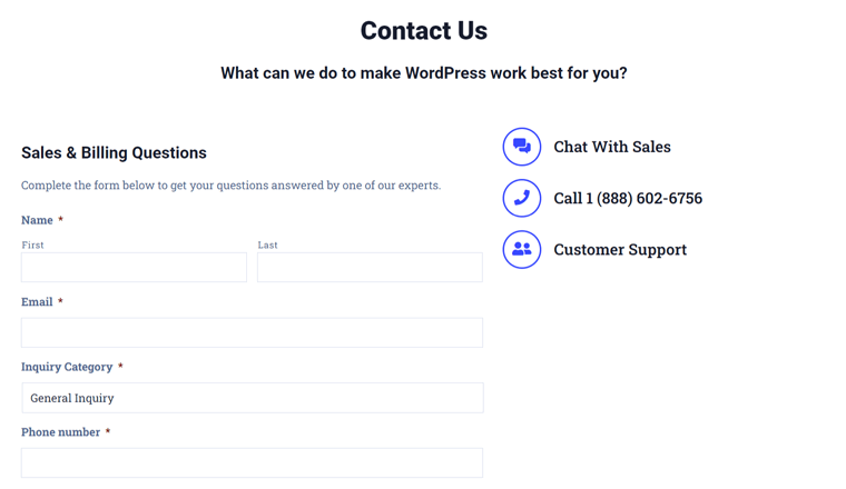 Contact Support Option