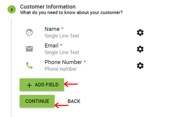 Customer Information Form Fields