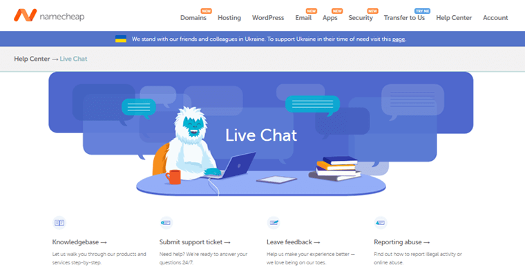Namecheap Support Page