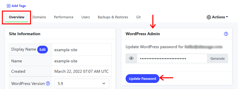 Update Password of WordPress Dashboard