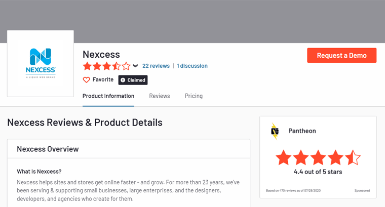 G2 Reviews on Nexcess