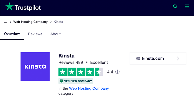 Kinsta Trustpilot Reviews