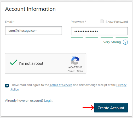 Create an Account on Nexcess StoreBuilder