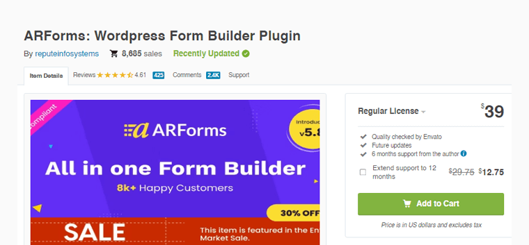 ARForms Beginner Friendly WordPress Form Builder