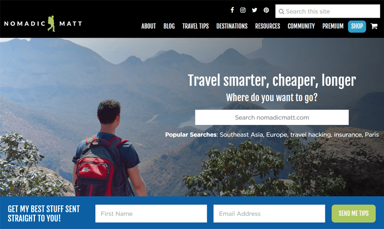 Nomadic Matt Travel Membership Site