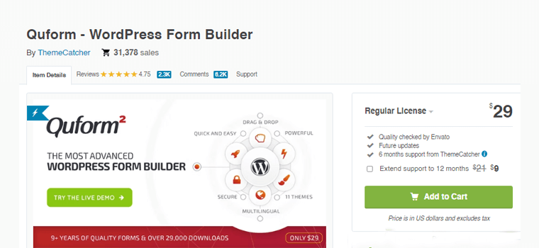 QuForms Advanced WordPress Form Builder Plugin