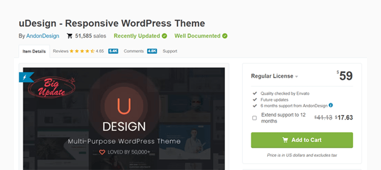 uDesign WordPress Theme Rating