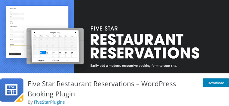 Five Star Restaurant Reservations - Best WordPress Plugins for Restaurants	