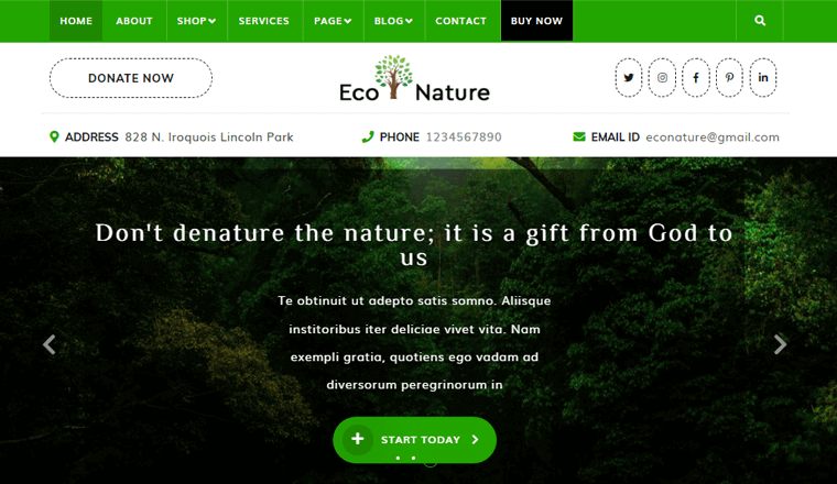 VW Eco Nature WordPress Theme