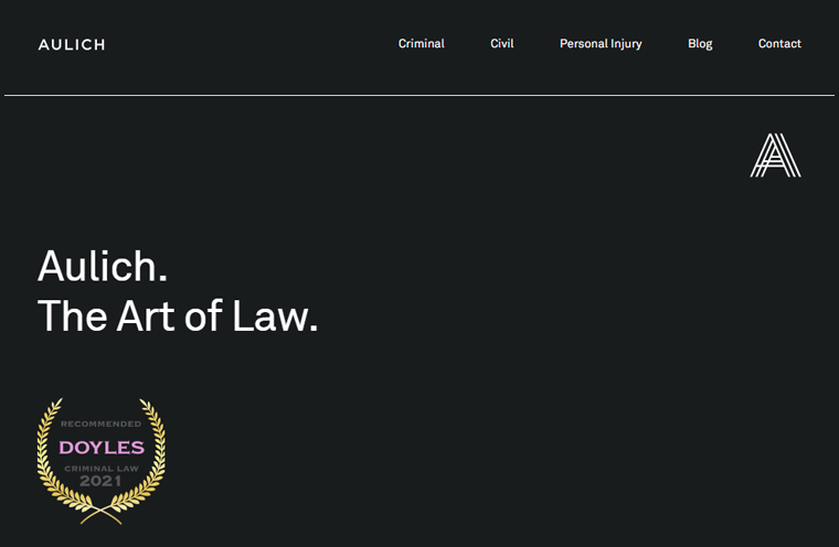 Aulich - Law Firm Website Examples