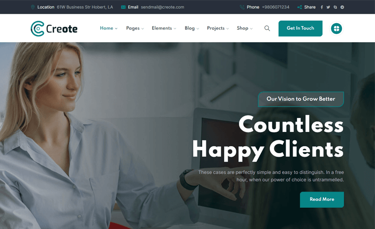 Creote - Best WordPress Themes for Consulting Business