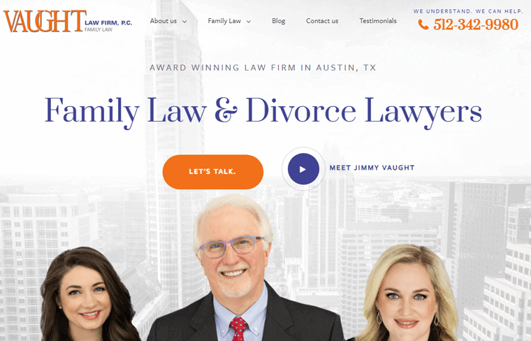 Vaught Law Firm - Best Law Firm Website Examples