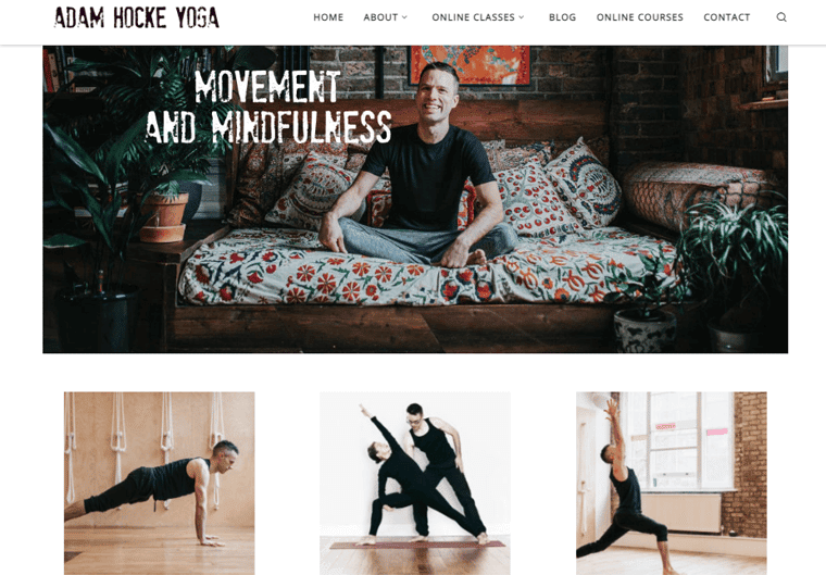 Adam Hocke Yoga - Best Yoga Website Examples