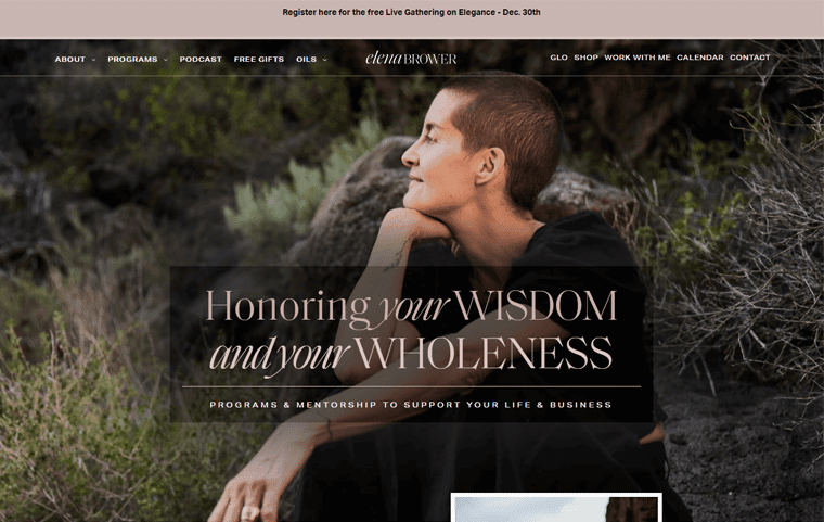 Work With Elena Brower - Best Yoga Website Examples