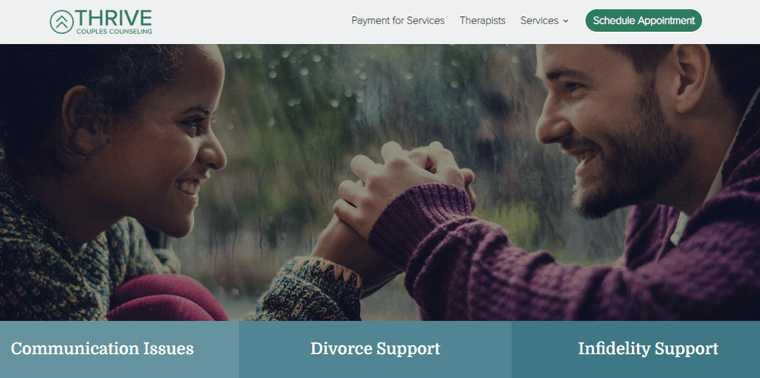 Thrive Couples Counselling Storybrand Website Example