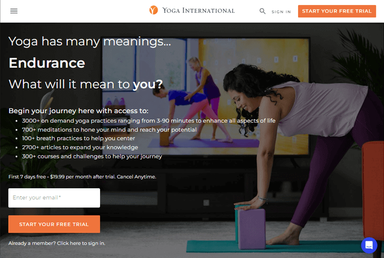 Yoga International Website for Yoga Practice