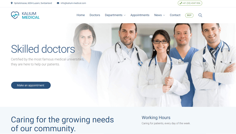 Kalium Medical WordPress Theme for Therapists
