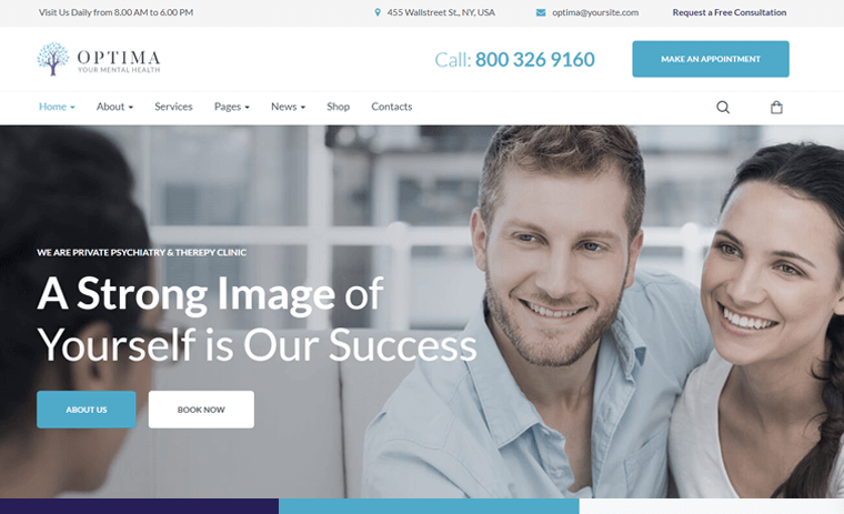 Optima Therapy WordPress theme