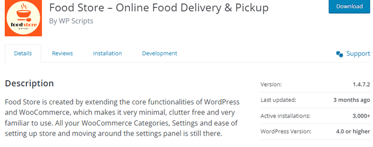 Food Store Online Food Delivery and Pickup Plugin 