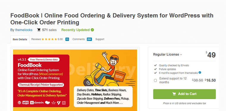 FoodBook Restaurant Online Ordering Plugin for WordPress