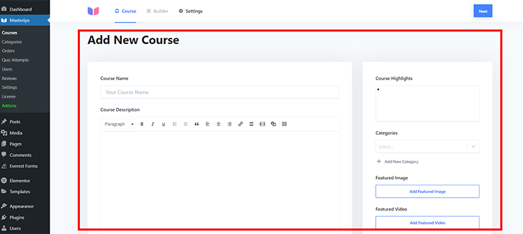 Insight into New Course Builder Interface