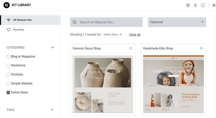 Elementor eCommerce Features