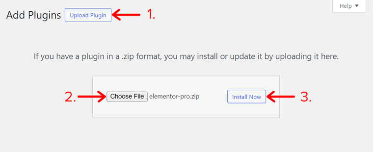 Upload and Install - Elementor Review