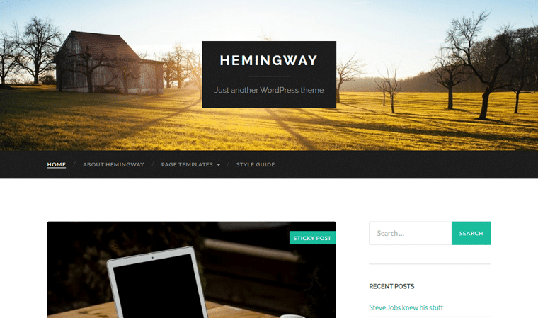 Hemingway Best WordPress theme For Blogging