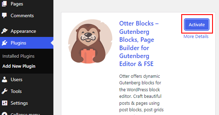 Activate Otter Blocks Free