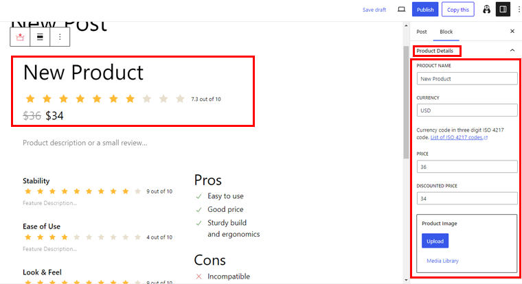 Adding Product Details On Product Review Block