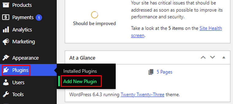 Go To Add New Plugins