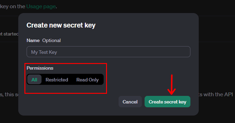 Set Permission And Create Secret Key