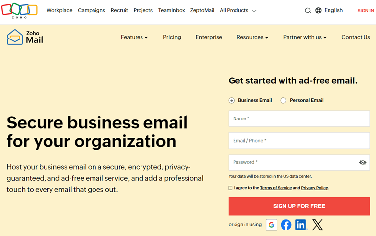 Zoho Cheap Email Hosting with Domain